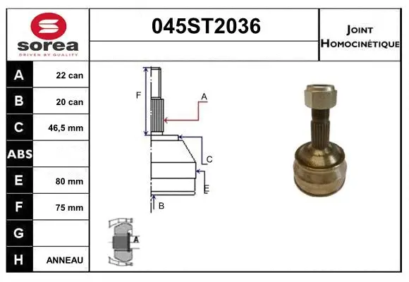 Joint Kit, drive shaft (045ST2036)