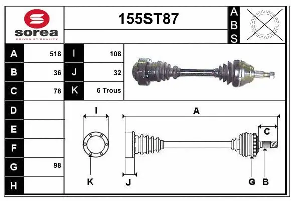 Drive Shaft (155ST87)