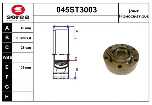 Joint Kit, drive shaft (045ST3003)
