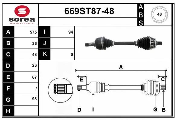 Drive Shaft (669ST87-48)