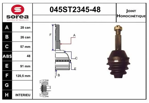 Joint Kit, drive shaft (045ST2345-48)