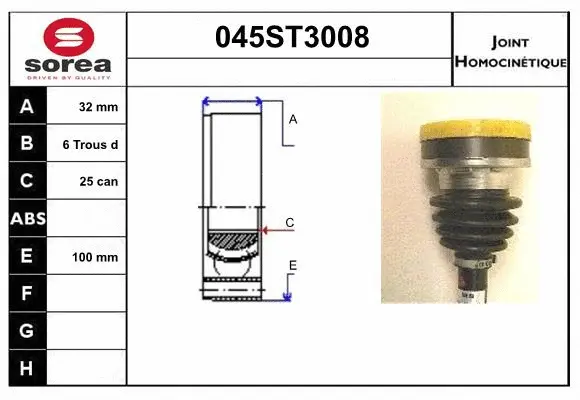 Joint Kit, drive shaft (045ST3008)