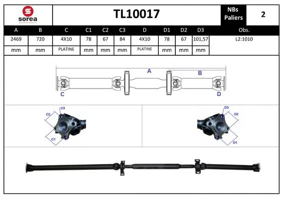 Propshaft, axle drive (TL10017)
