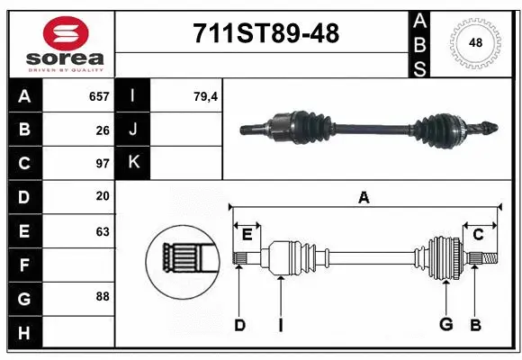 Drive Shaft (711ST89-48)