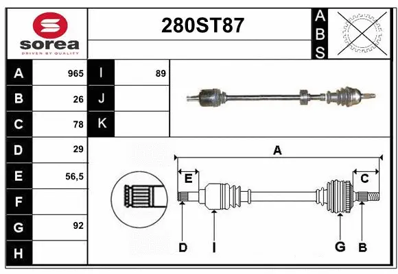Drive Shaft (280ST87)