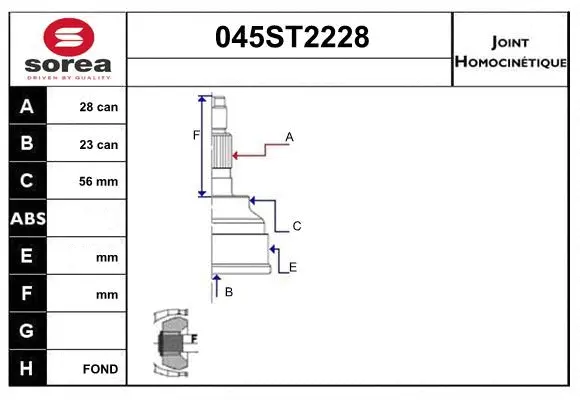 Joint Kit, drive shaft (045ST2228)