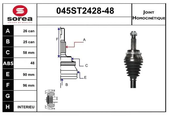 Joint Kit, drive shaft (045ST2428-48)