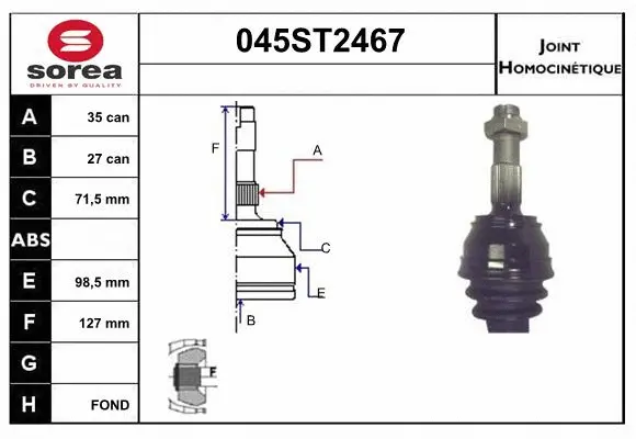 Joint Kit, drive shaft (045ST2467)
