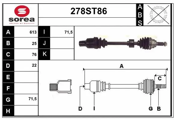 Drive Shaft (278ST86)