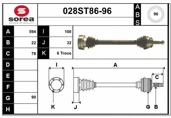 Drive Shaft (028ST86-96)