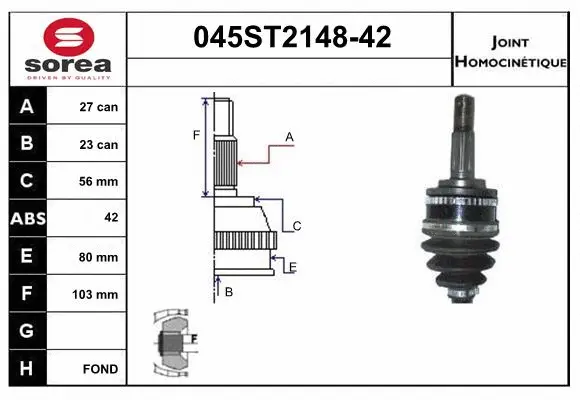 Joint Kit, drive shaft (045ST2148-42)