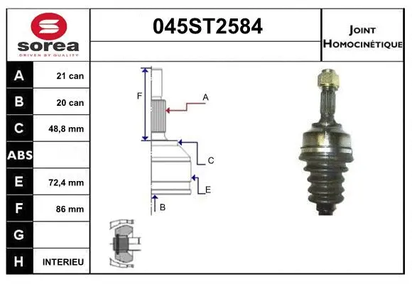 Joint Kit, drive shaft (045ST2584)