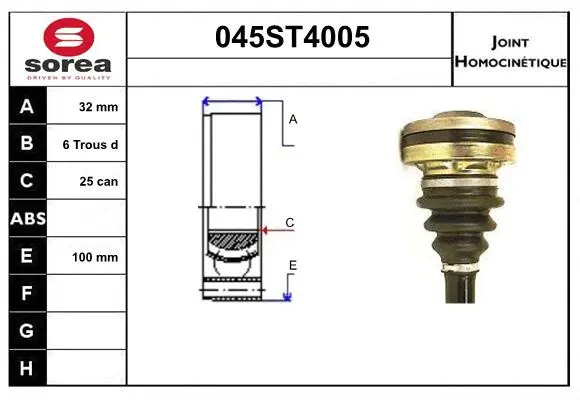 Joint Kit, drive shaft (045ST4005)