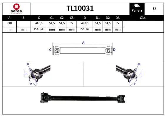 Propshaft, axle drive (TL10031)
