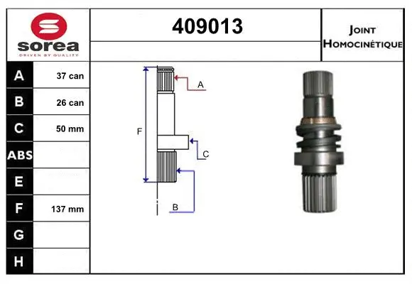 Joint Kit, drive shaft (409013)