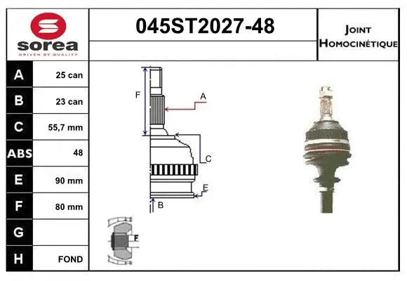 Joint Kit, drive shaft (045ST2027-48)