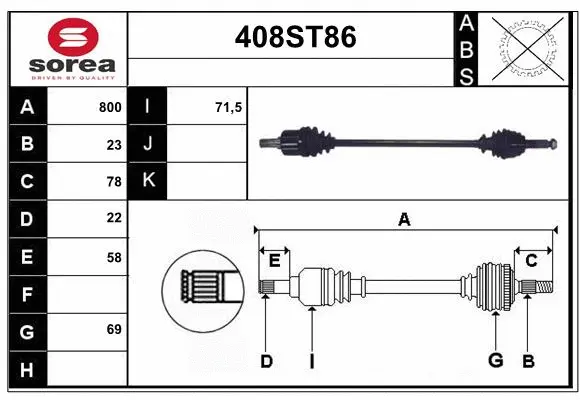 Drive Shaft (408ST86)