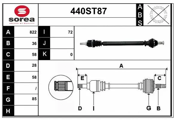 Drive Shaft (440ST87)