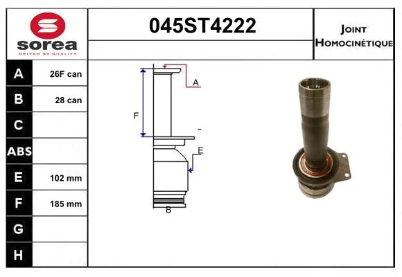 Joint Kit, drive shaft (045ST4222)
