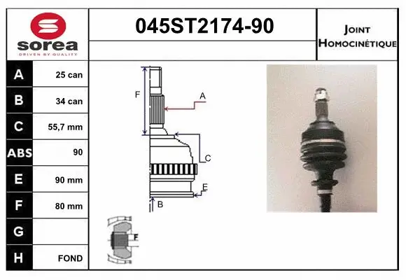 Joint Kit, drive shaft (045ST2174-90)
