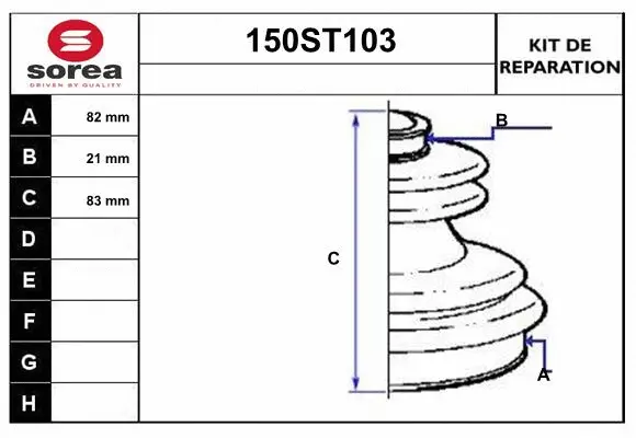 Bellow Kit, drive shaft (150ST103)