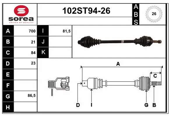 Drive Shaft (102ST94-26)