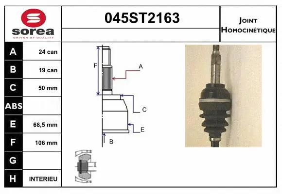 Joint Kit, drive shaft (045ST2163)