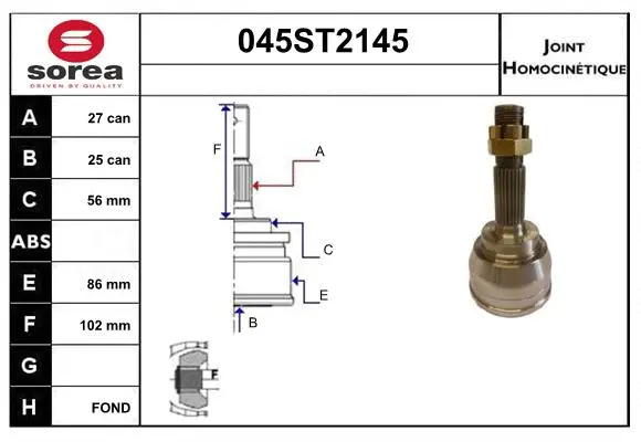 Joint Kit, drive shaft (045ST2145)