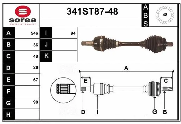 Drive Shaft (341ST87-48)