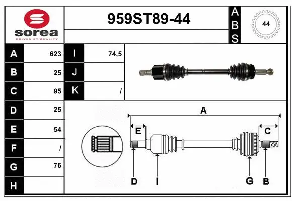 Drive Shaft (959ST89-44)