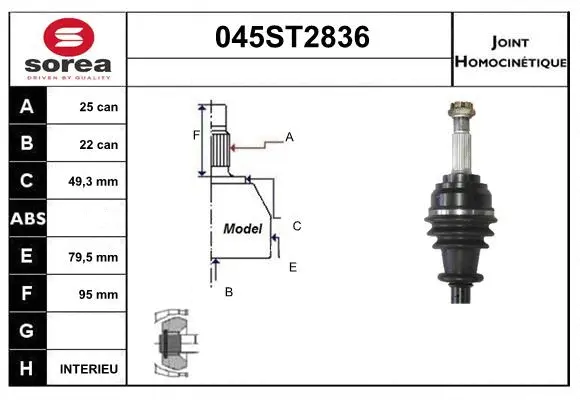 Joint Kit, drive shaft (045ST2836)