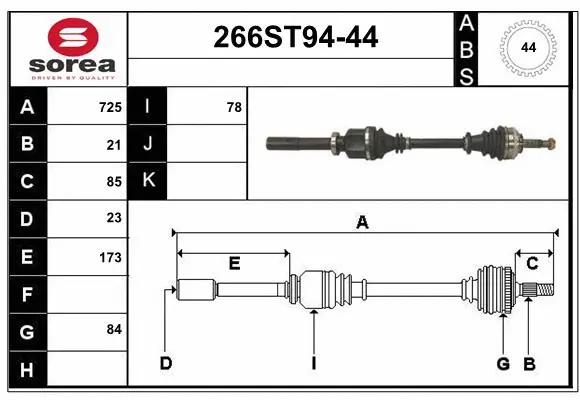 Drive Shaft (266ST94-44)