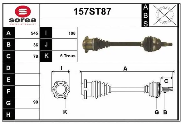 Drive Shaft (157ST87)
