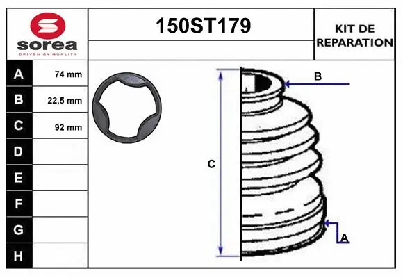 Bellow Kit, drive shaft (150ST179)