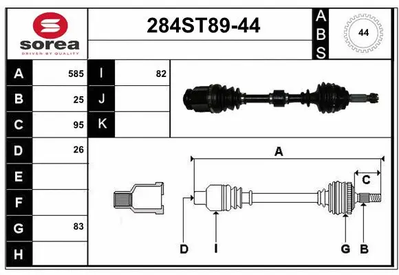 Drive Shaft (284ST89-44)
