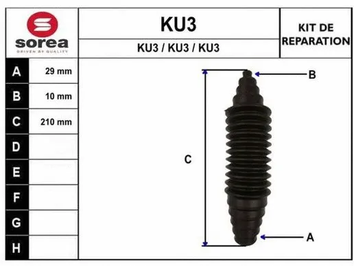 Bellow Kit, drive shaft (KU3)