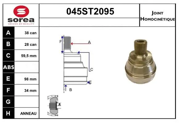 Joint Kit, drive shaft (045ST2095)