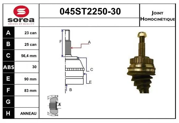 Joint Kit, drive shaft (045ST2250-30)