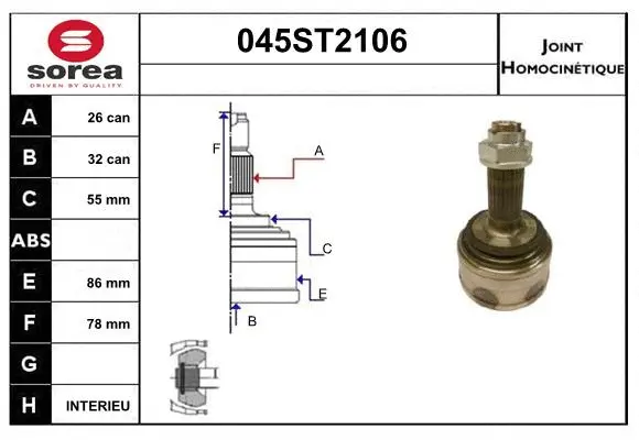 Joint Kit, drive shaft (045ST2106)