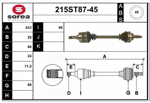 Drive Shaft (215ST87-45)