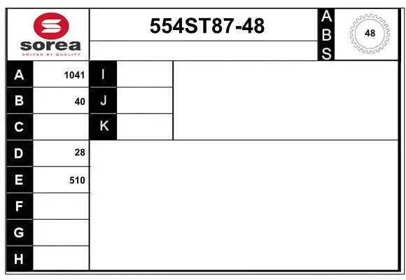 Drive Shaft (554ST87-48)