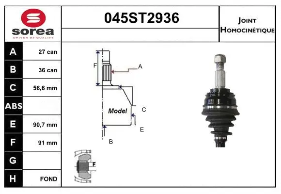 Joint Kit, drive shaft (045ST2936)