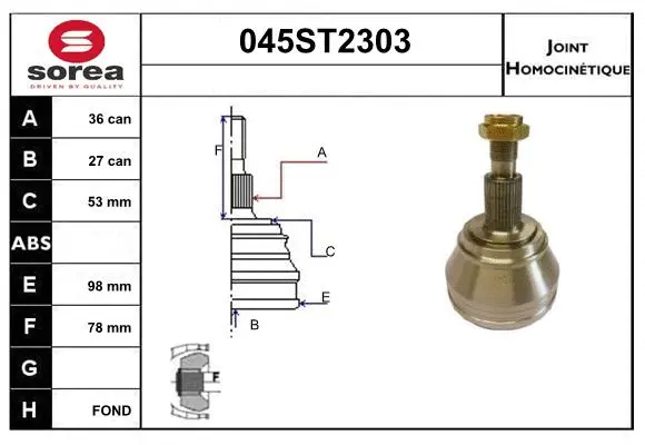 Joint Kit, drive shaft (045ST2303)