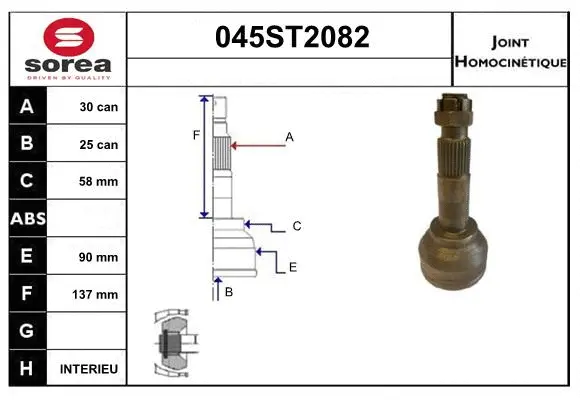 Joint Kit, drive shaft (045ST2082)