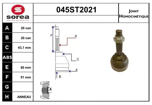 Joint Kit, drive shaft (045ST2021)