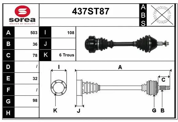 Drive Shaft (437ST87)
