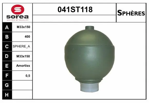 Pressure Accumulator, pneumatic suspension (041ST118)