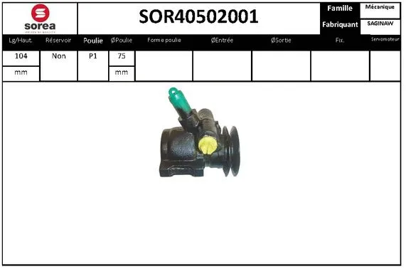 Hydraulic Pump, steering (SOR40502001)