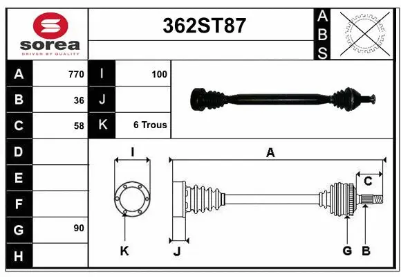 Drive Shaft (362ST87)