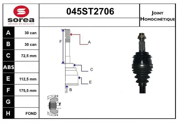 Joint Kit, drive shaft (045ST2706)